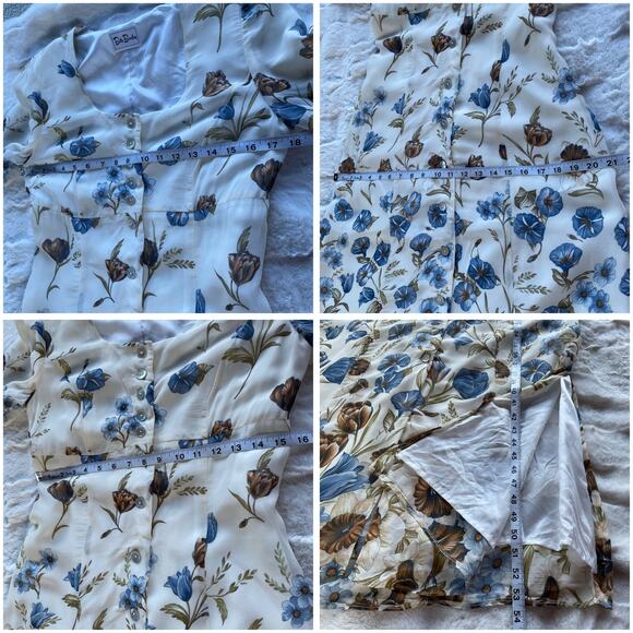 🔥Vintage Betty Barclay Made In German Floral Maxi Dress Cottagecore Romantic XS - Picture 14 of 15